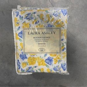 Laura Ashley Vtg Blouson Valance Charlotte Confetti Floral Blue Yellow New 86x15